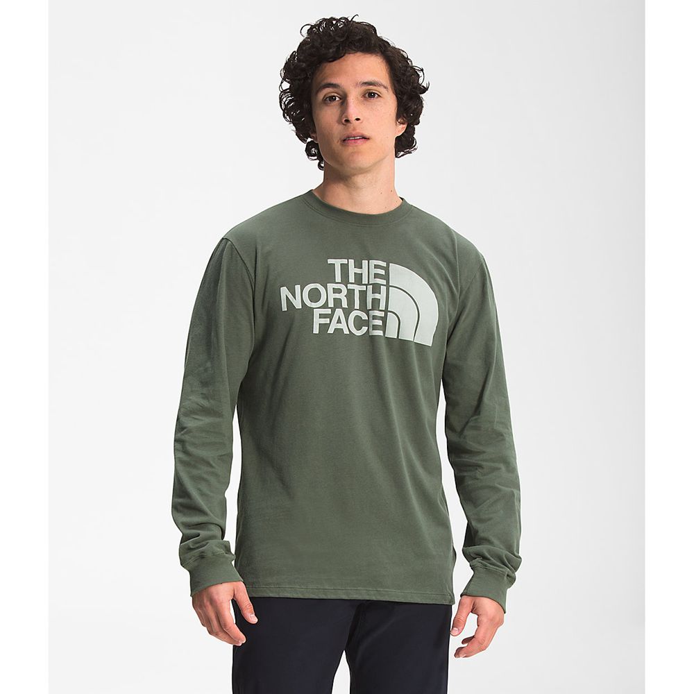 The North Face Long Sleeve Mens Australia - The North Face Long Sleeve Half Dome Green (KPH-748359)